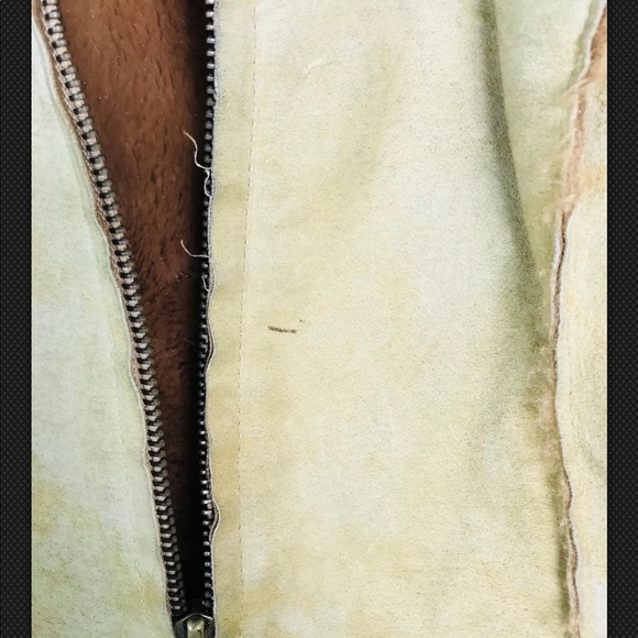 GUESS Jacket Womens Sz M Suede Leather Tan - Picture 7 of 8